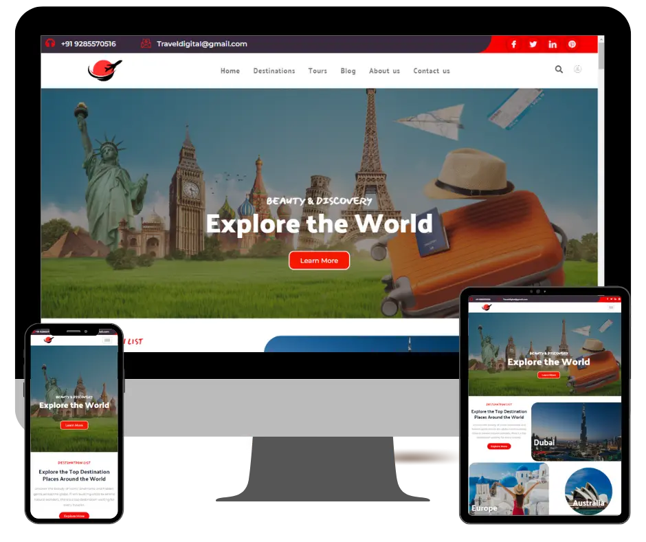 travel website portfolio